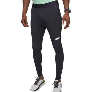 Hoka One One Performance Full Length Tight Ankle Zip UV Brushed Leggings Black M